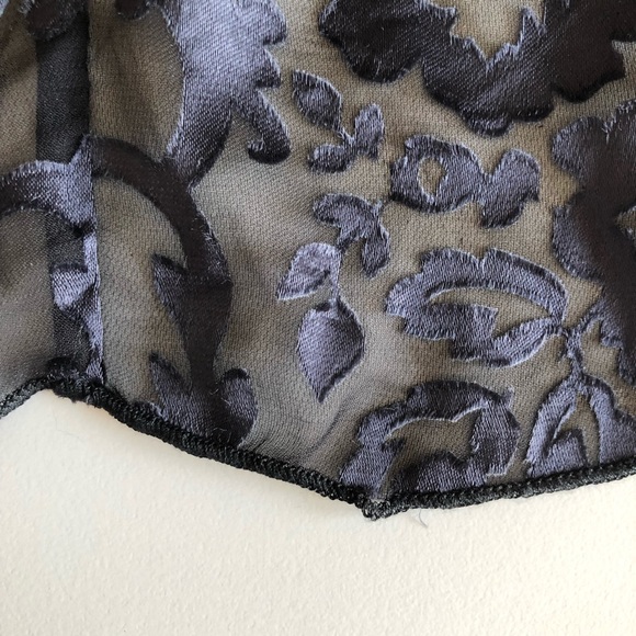 Milly of New York Black Grey Burnout Spaghetti Strap Babydoll Dress 90s Y2K Sz 4 - Picture 13 of 13